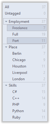 Crossing out unnecessary tags with CintaNotes