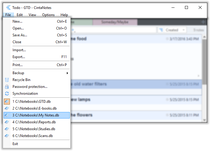 Organizing your thoughts and ideas with notebooks in CintaNotes